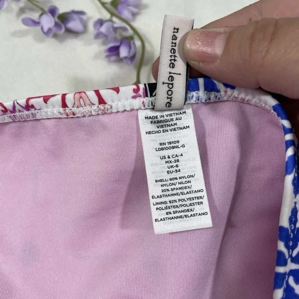 NEW Nanette Lepore‎ [ 4 US ] Lauren Bikini Bottom in Turkish tile